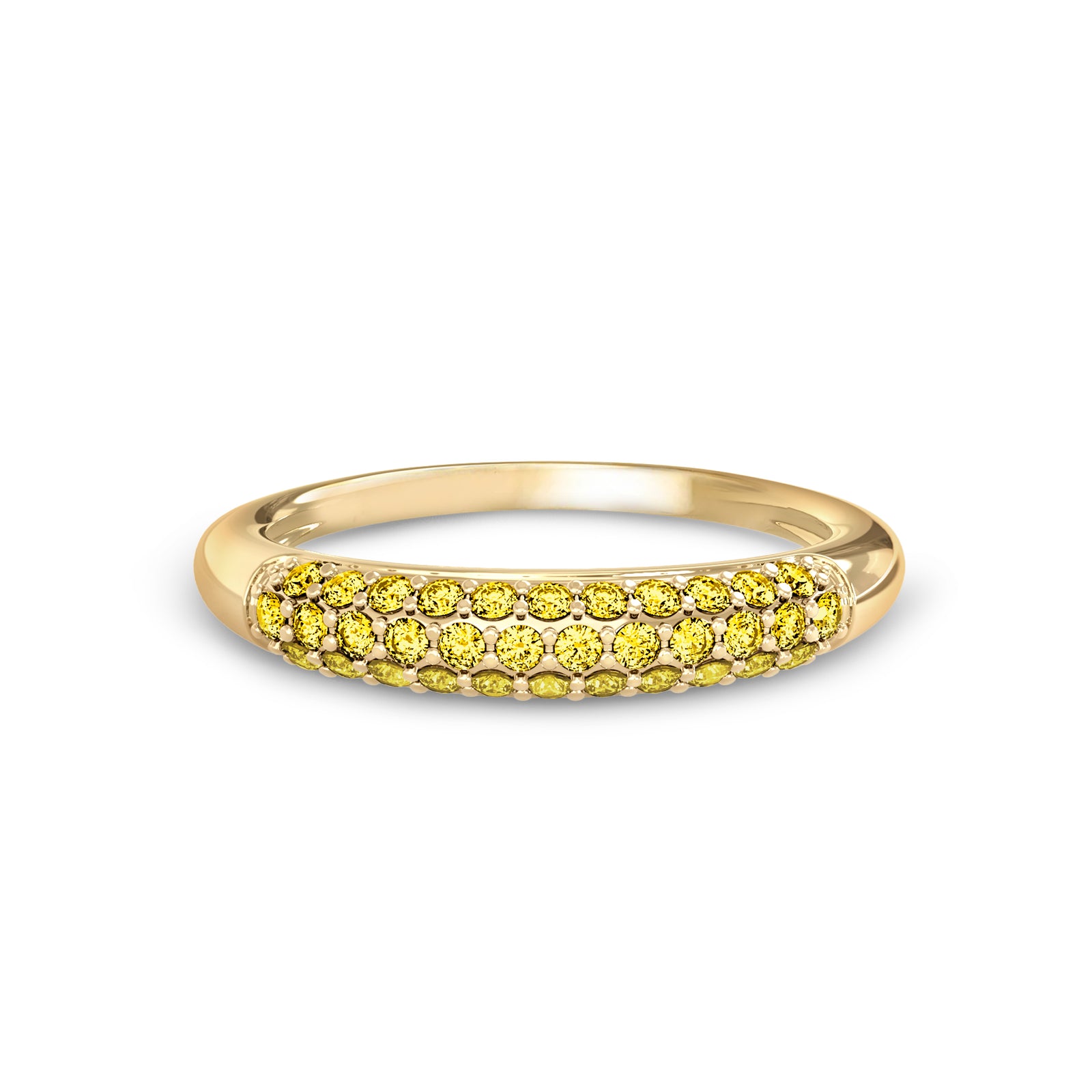 Adelaide Pavé Canary Diamond Ring in 14k Gold (November)