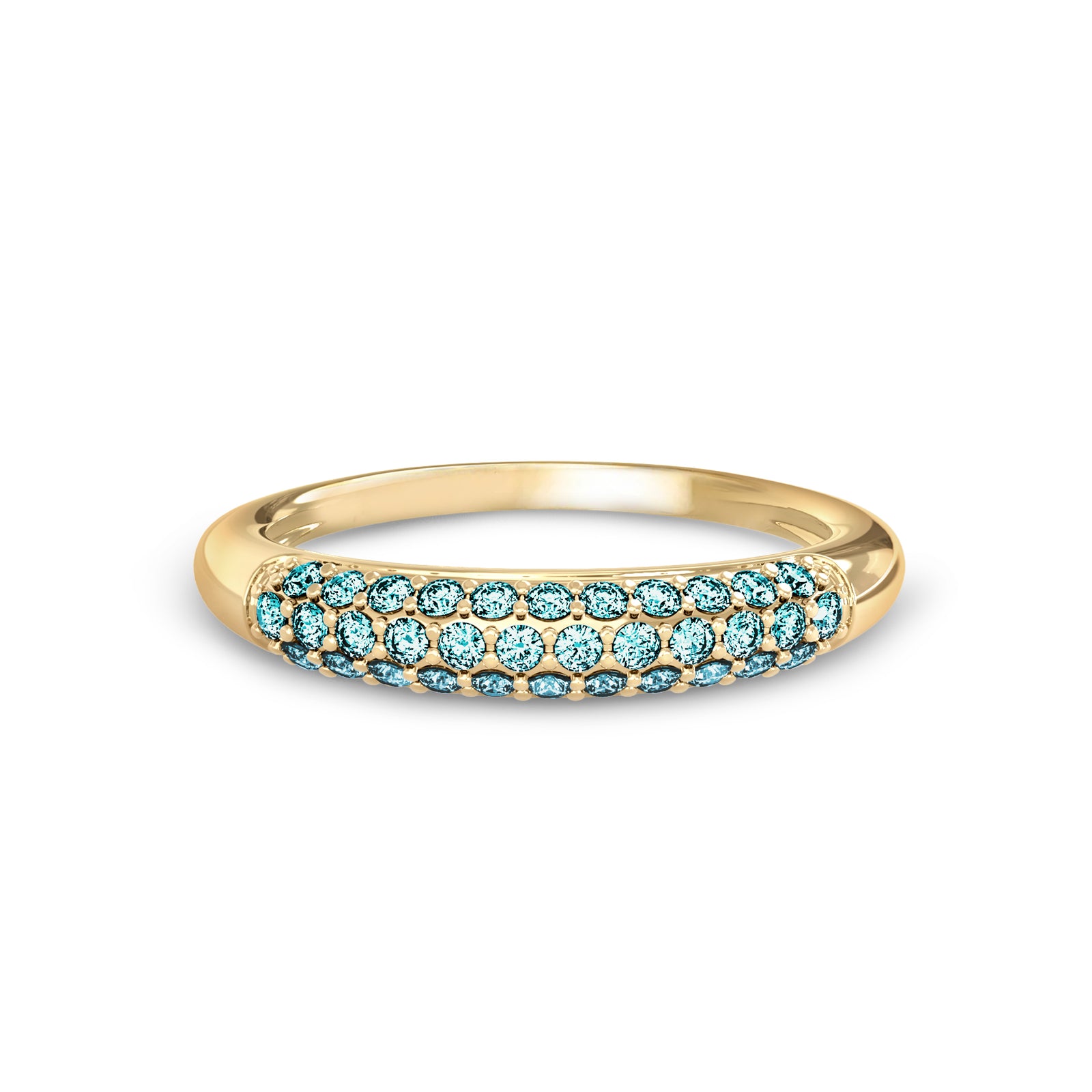 Adelaide Pavé Marine Diamond Ring in 14k Gold