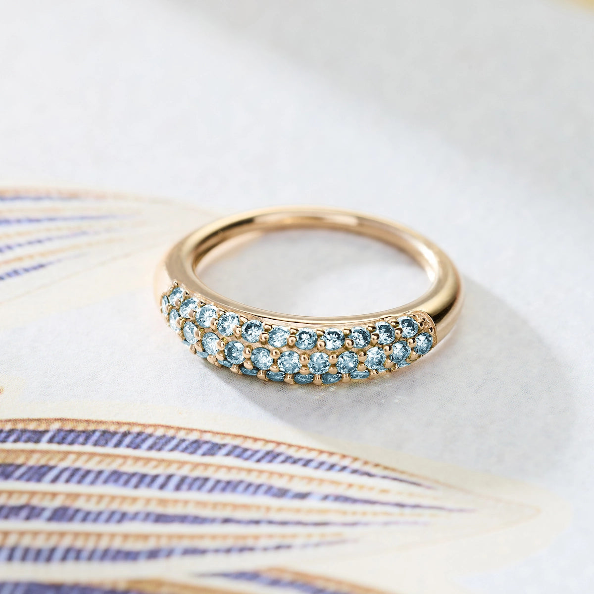 Adelaide Pavé Glacier Diamond Ring in 14k Gold (March)