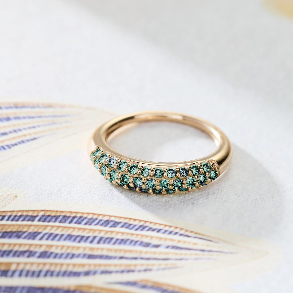 Adelaide Pavé Alexandrite Ring in 14k Gold (June)