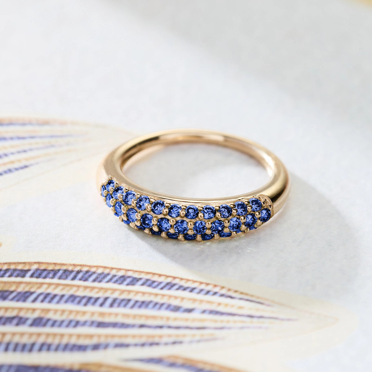 Adelaide Pavé Birthstone Ring in 14k Gold