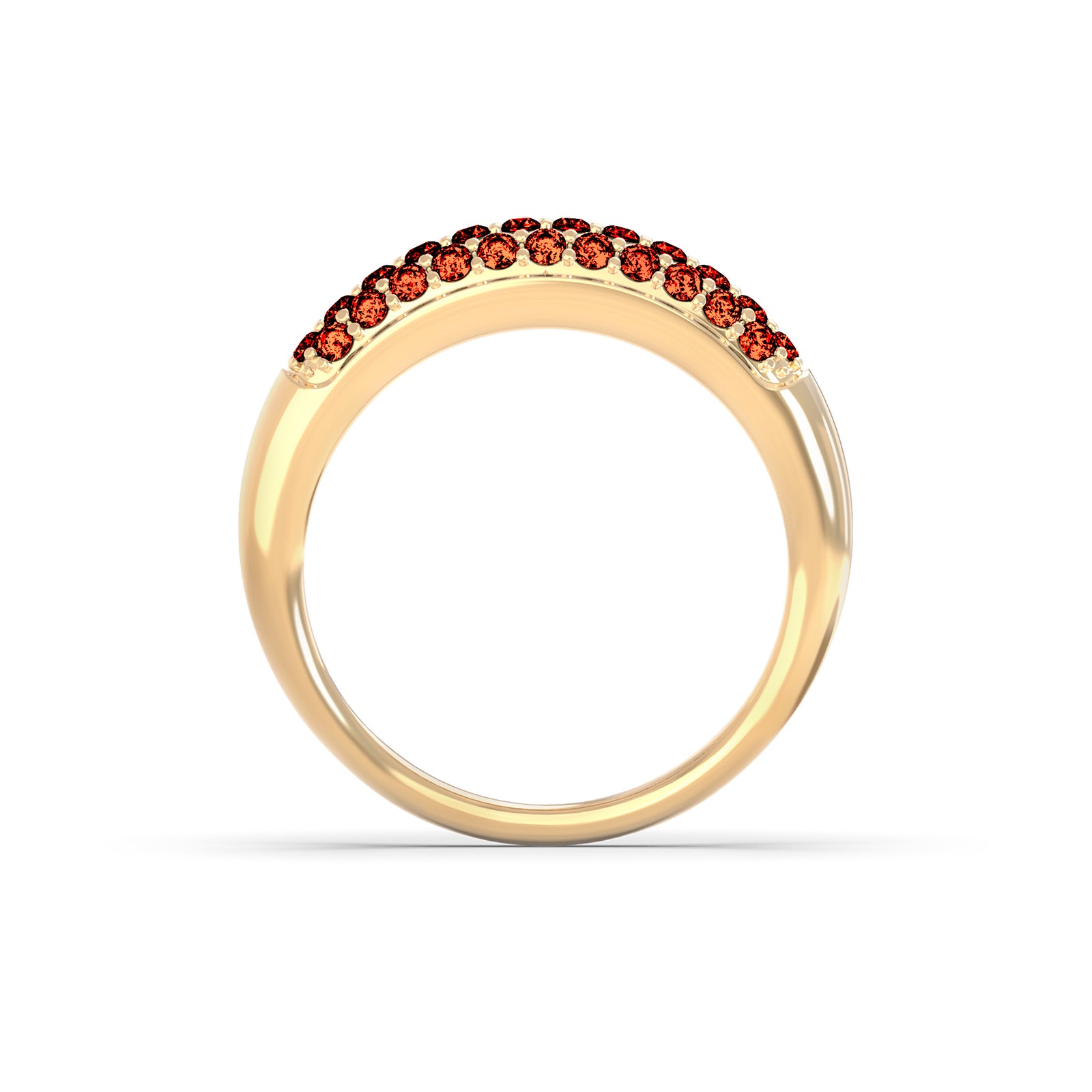 Adelaide Pavé Crimson Diamond Ring in 14k Gold (January)