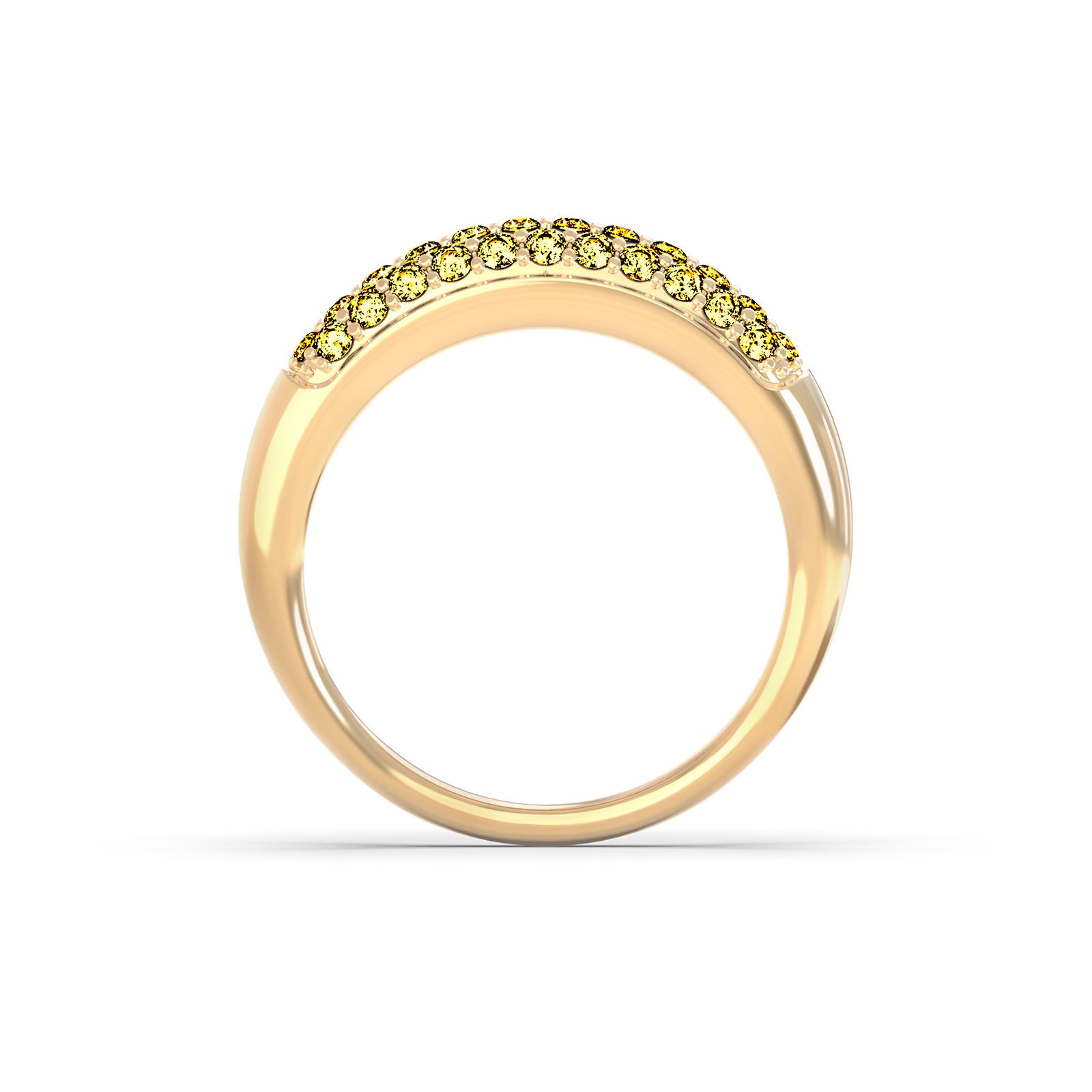 Adelaide Pavé Canary Diamond Ring in 14k Gold