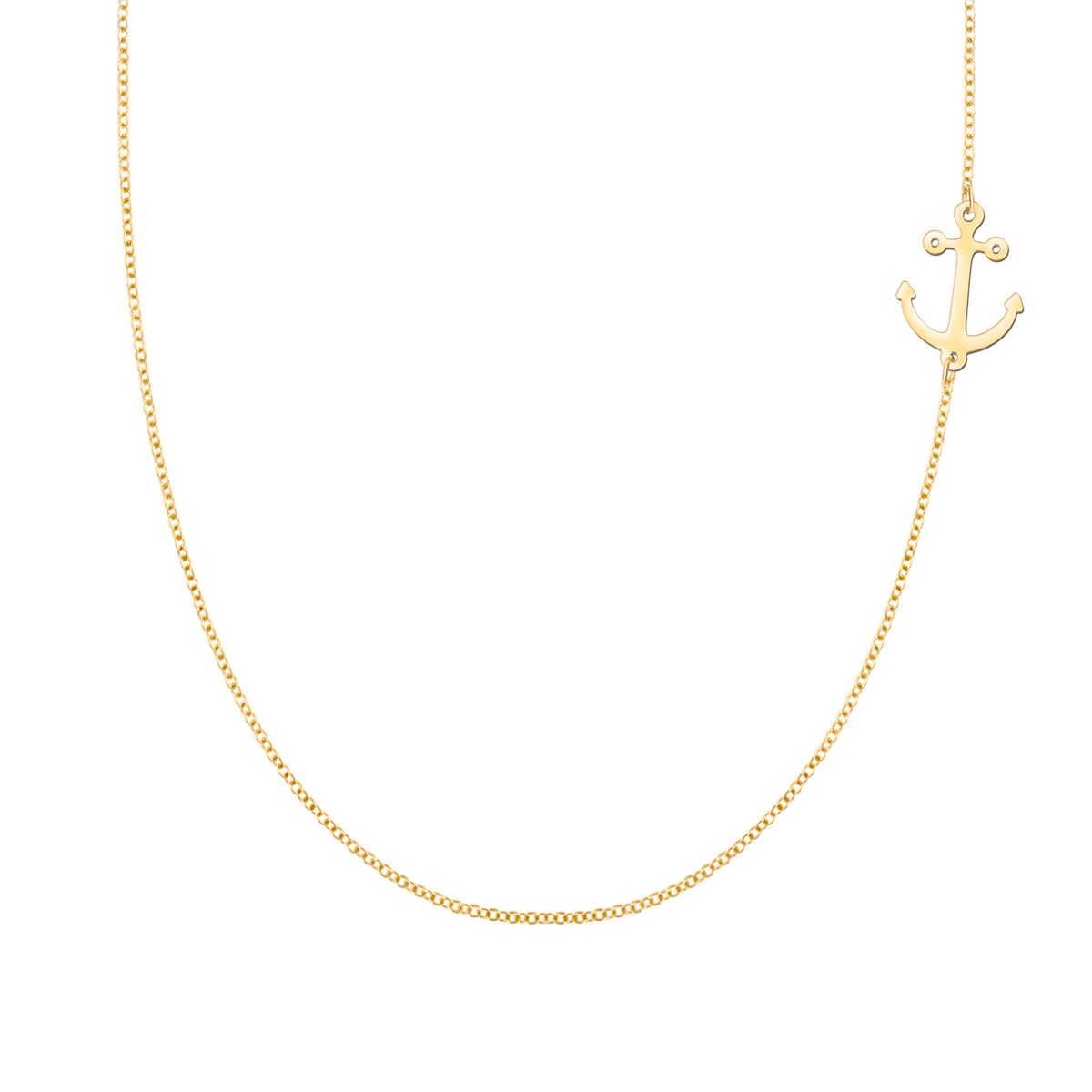 Petite Diamond Anchor Necklace