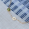 1 Letter & 1 Grand Peridot Adelaide Mini Bracelet in 14k Gold (August)