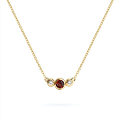 Barrington Garnet Necklace with Diamond Side Stones (January)