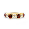 Barrington Garnet Band Ring with Diamonds in 14k Gold (January)