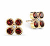Barrington Quatrefoil Garnet & Diamond Earrings in 14k Gold (January)