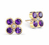 Barrington Quatrefoil Amethyst & Diamond Earrings in 14k Gold (February)