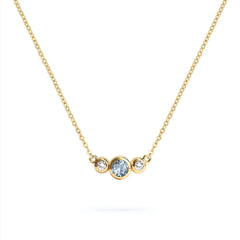 Barrington Aquamarine Necklace with Diamond Side Stones (March)