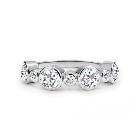 Barrington Diamond Band Ring in 14k Gold (April) - White Gold