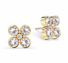 Barrington Quatrefoil White Topaz & Diamond Earrings in 14k Gold (April)