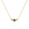 Barrington Emerald Necklace with Diamond Side Stones in 14k Gold (May)