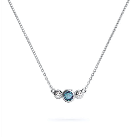 Barrington Alexandrite Necklace with Diamond Side Stones (June) - White Gold