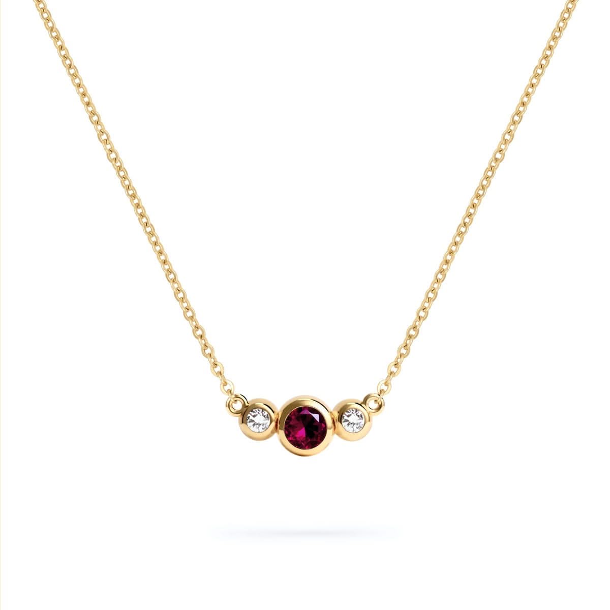 Barrington Ruby Necklace with Diamond Side Stones (July)