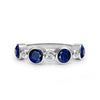 The Vault: Barrington Sapphire Band Ring with Diamonds, White Gold Size 8.5