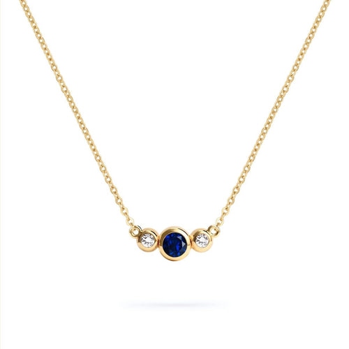 Barrington Sapphire Necklace with Diamond Side Stones (September)