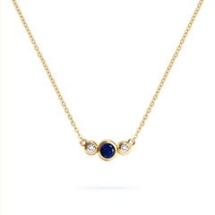 Barrington Sapphire Necklace with Diamond Side Stones (September)