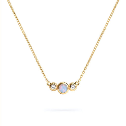 Barrington Opal Necklace with Diamond Side Stones (October)