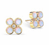 Barrington Quatrefoil Opal & Diamond Earrings in 14k Gold (October)