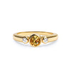 Barrington Citrine Ring with Diamond Side Stones in 14k Gold (November)