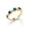 Barrington Atlantic Blue Topaz Band Ring with Diamonds in 14k Gold (December)