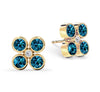 Barrington Quatrefoil Atlantic Blue Topaz & Diamond Earrings in 14k Gold (December)