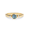 Barrington Nantucket Blue Topaz Ring with Diamond Side Stones in 14k Gold (December)