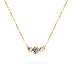 Barrington Nantucket Blue Topaz Necklace with Diamond Side Stones (December)