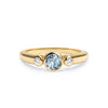Barrington Aquamarine Ring with Diamond Side Stones in 14k Gold (March)