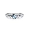 The Vault: Barrington Aquamarine Ring with Diamond Side Stones, White Gold Size 10