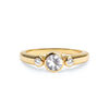 Barrington White Topaz Ring with Diamond Side Stones in 14k Gold (April)