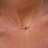 Barrington Emerald Necklace with Diamond Side Stones in 14k Gold (May)