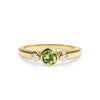 Barrington Peridot Ring with Diamond Side Stones in 14k Gold (August)