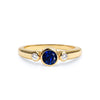 Barrington Sapphire Ring with Diamond Side Stones in 14k Gold (September)