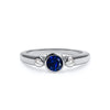 The Vault: Barrington Sapphire Ring with Diamond Side Stones, White Gold Size 7