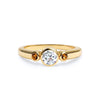 Barrington Diamond Ring with Citrine Side Stones in 14k Gold (November)