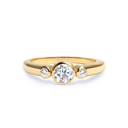 Barrington 3 Birthstone Ring in 14k Gold