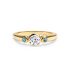 Barrington Diamond Ring with Alexandrite Side Stones in 14k Gold (June)