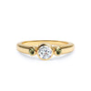 Barrington Diamond Ring with Peridot Side Stones in 14k Gold (August)