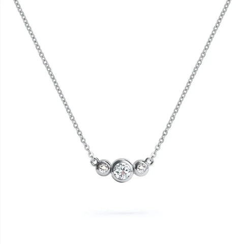 Barrington Diamond Necklace in 14k Gold (April) - White Gold