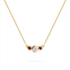 Barrington Diamond Necklace with Ruby Side Stones in 14k Gold (July)