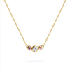 Barrington Diamond Necklace with Pink Sapphire Side Stones in 14k Gold (October)