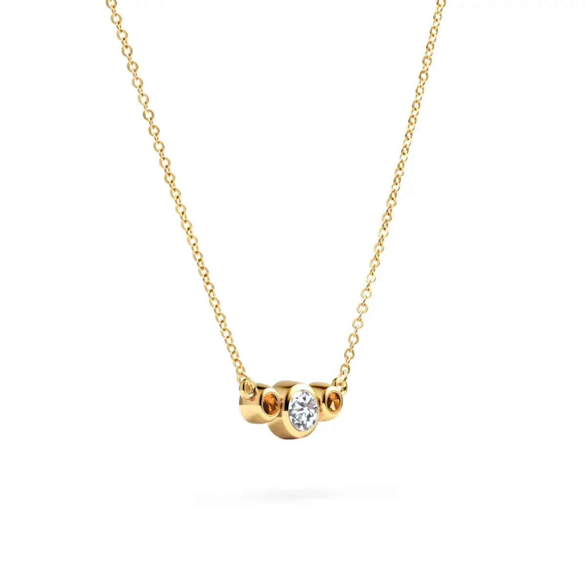 Barrington Diamond Necklace with Citrine Side Stones (November)