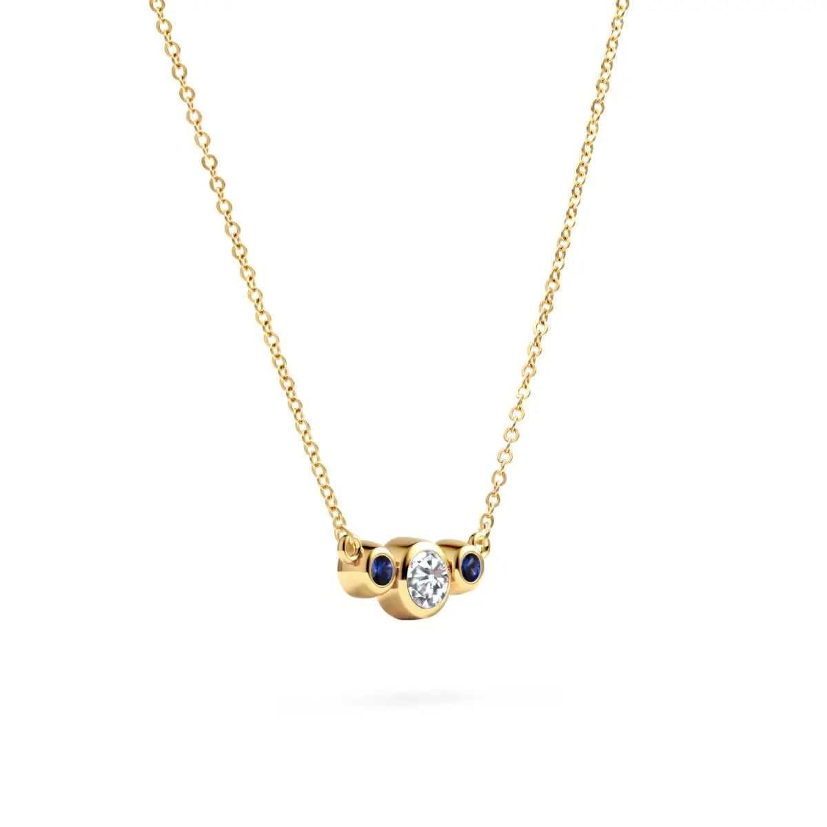 Barrington Diamond Necklace with Sapphire Side Stones (September)