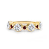 Barrington Diamond Band Ring with Garnets in 14k Gold (January)