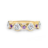 Barrington Diamond Band Ring with Amethysts in 14k Gold (February)