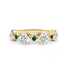 Barrington Diamond Band Ring with Emeralds in 14k Gold (May)