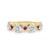 Barrington Diamond Band Ring with Rubies in 14k Gold (July)