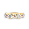 Barrington Diamond Band Ring with Pink Sapphires in 14k Gold (October)
